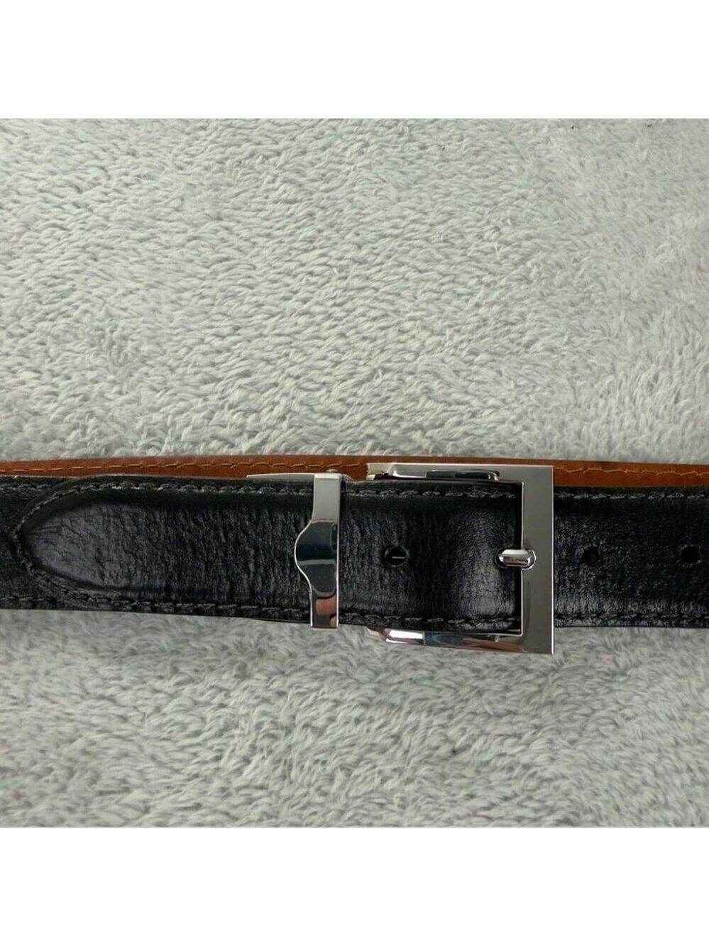 Patrick Gibbons Men’s Size 40 Black Genuine Italian Carlfskin Leather Belt
